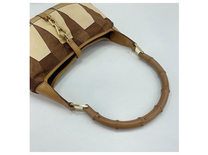 Borsa a Spalla Gucci Jackie Bamboo Beige - vista 10