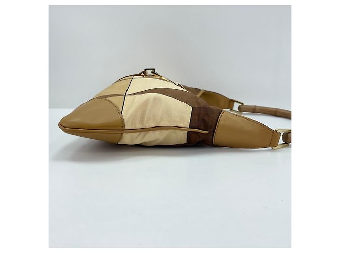 Borsa a Spalla Gucci Jackie Bamboo Beige - vista 4