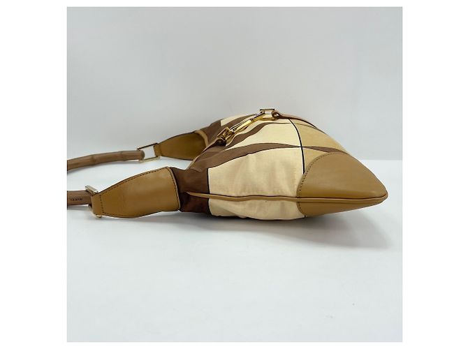 Borsa a Spalla Gucci Jackie Bamboo Beige - vista 5