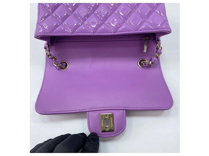 Borsa a tracolla Chanel Mini Matelassé viola Porpora - vista 11
