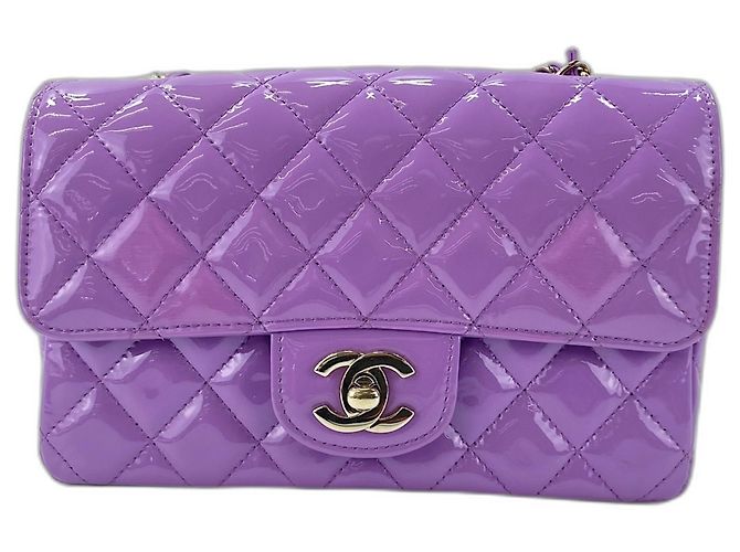 Borsa a tracolla Chanel Mini Matelassé viola Porpora - vista 2
