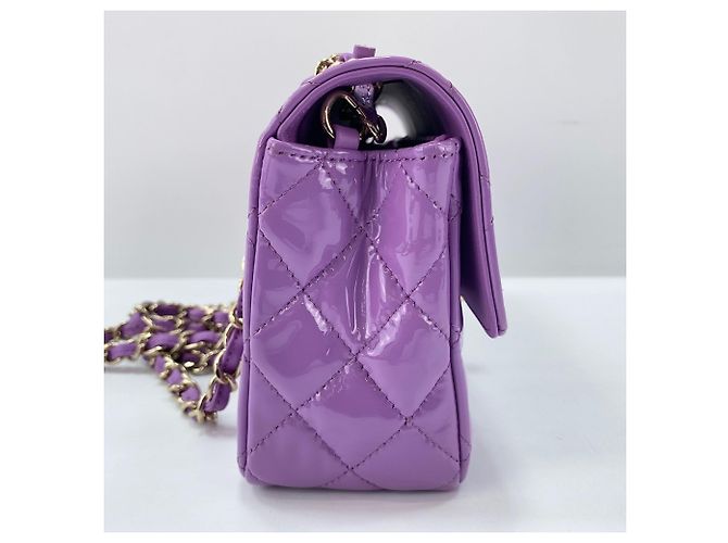 Borsa a tracolla Chanel Mini Matelassé viola Porpora - vista 6