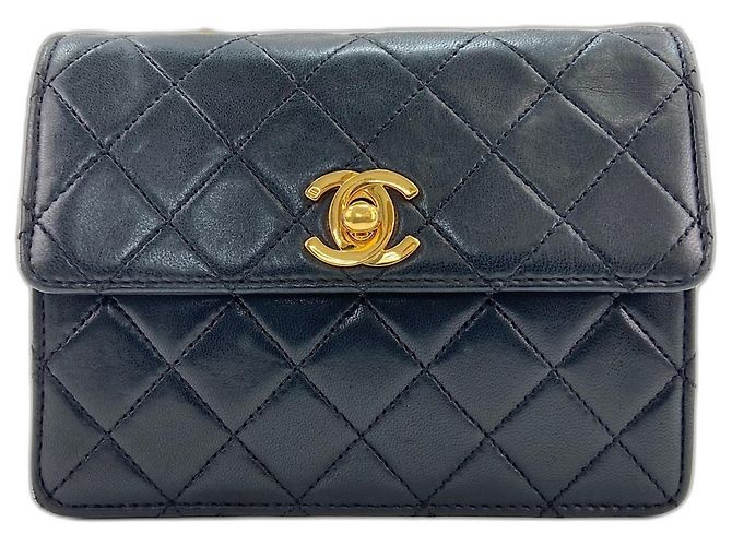 Borsa a Spalla Chanel Mini Matelassé Nero - vista 2