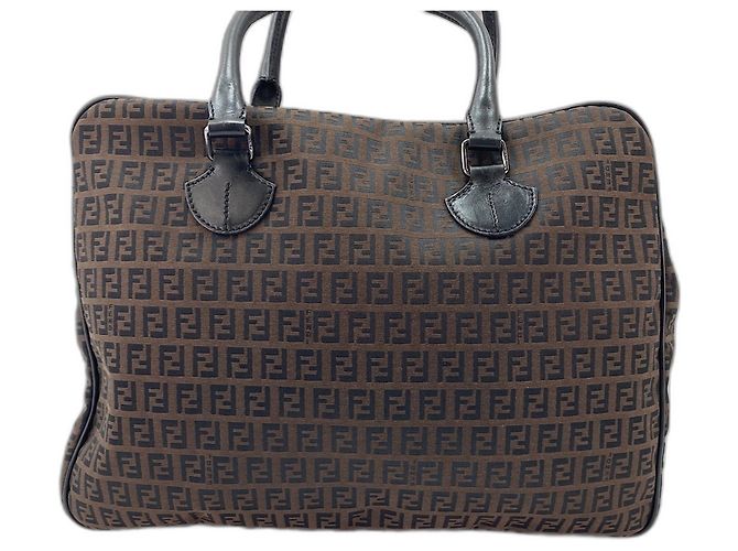 Borsa Fendi Zucchino Marrone - vista 3