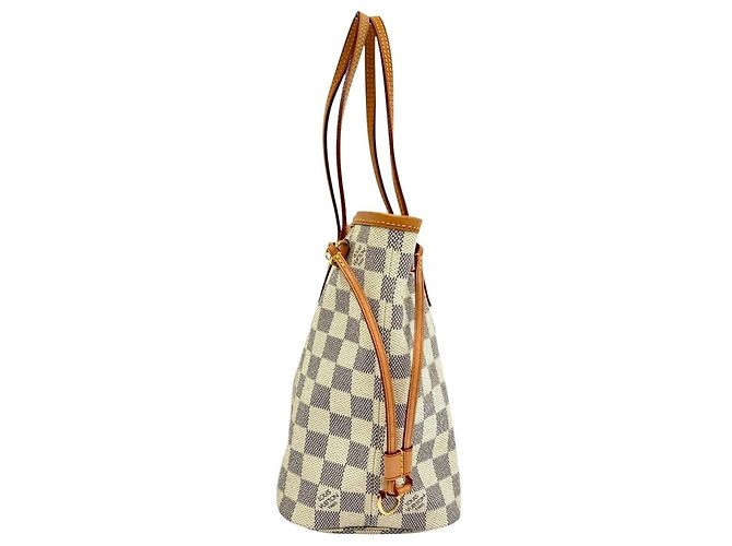 Borsa Tote Louis Vuitton Damier Azur Neverfull PM Bianco Blu navy - vista 2