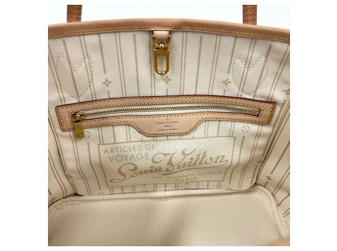 Borsa Tote Louis Vuitton Damier Azur Neverfull PM Bianco Blu navy - vista 6