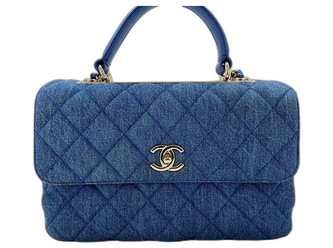 Borsa Chanel Matelassé Denim Blu - vista 2