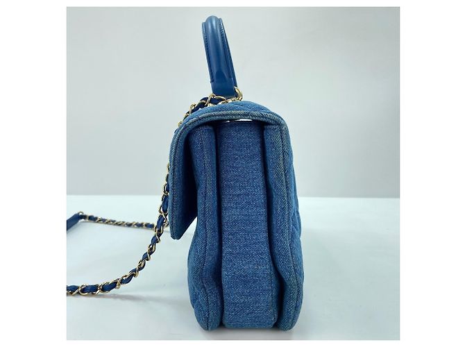 Borsa Chanel Matelassé Denim Blu - vista 5
