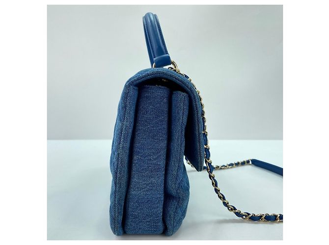 Borsa Chanel Matelassé Denim Blu - vista 6