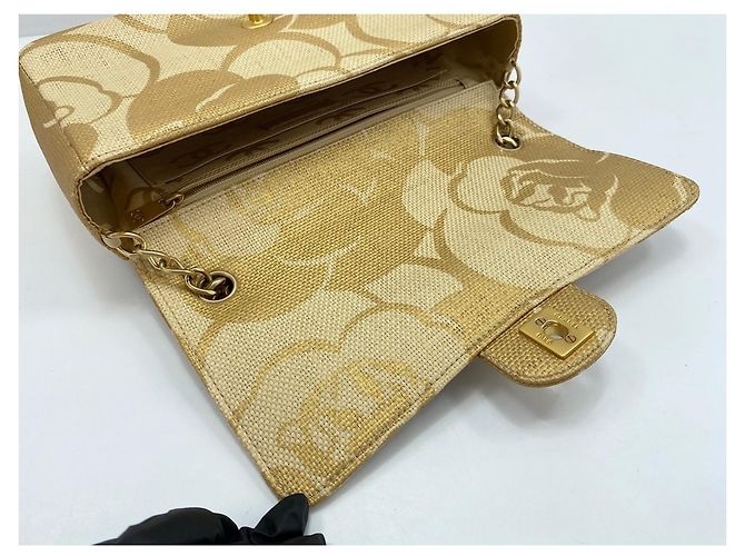 Borsa a Spalla Chanel Camellia Print Beige - vista 10