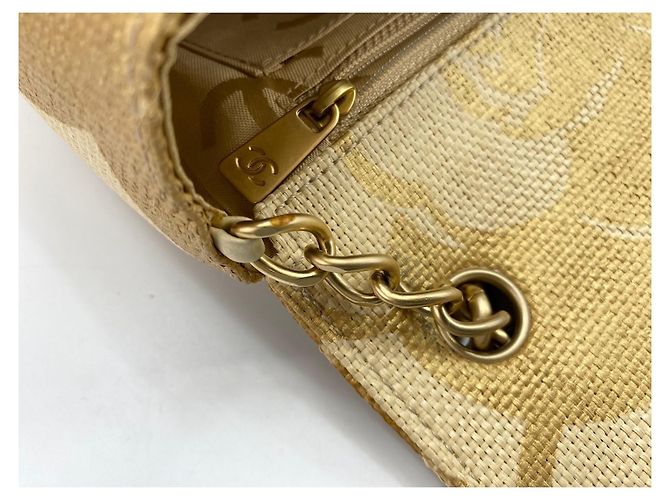 Borsa a Spalla Chanel Camellia Print Beige - vista 13
