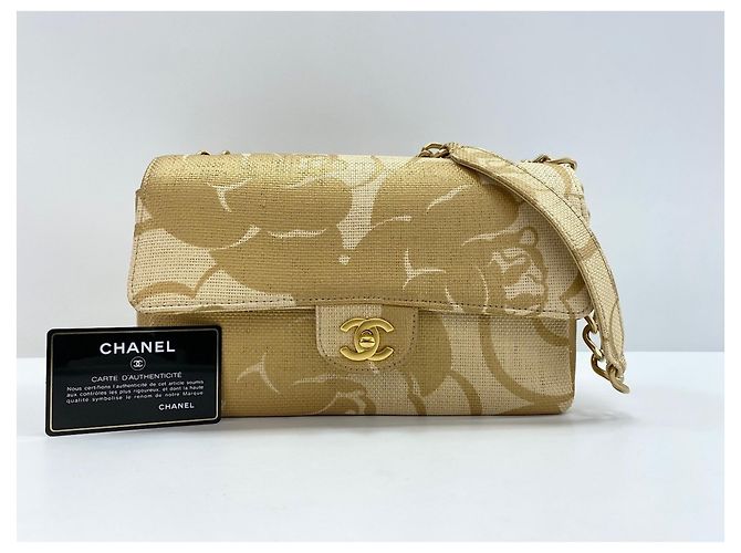 Borsa a Spalla Chanel Camellia Print Beige - vista 14