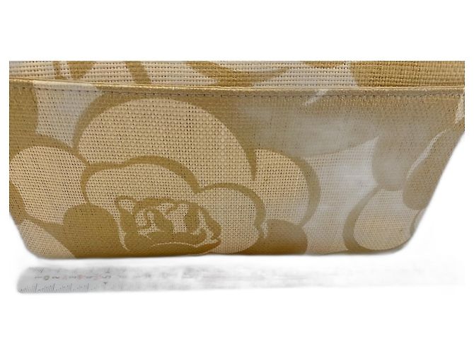 Borsa a Spalla Chanel Camellia Print Beige - vista 3