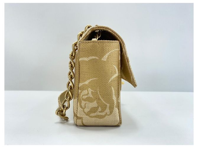Borsa a Spalla Chanel Camellia Print Beige - vista 5
