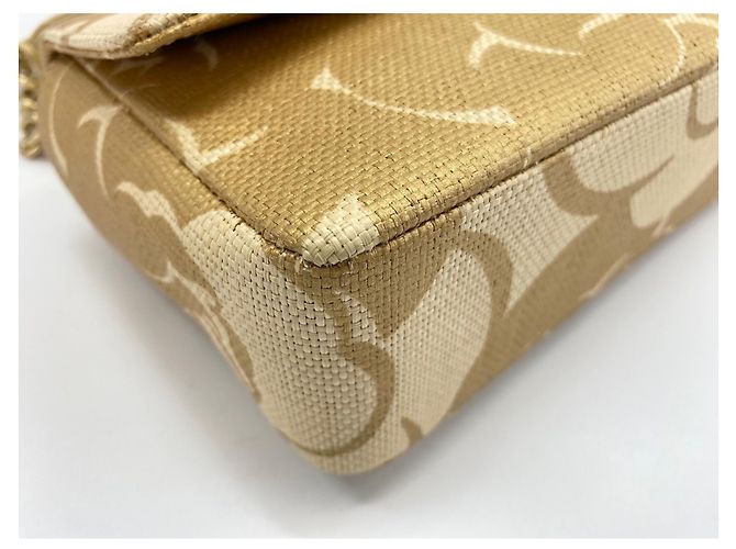 Borsa a Spalla Chanel Camellia Print Beige - vista 7