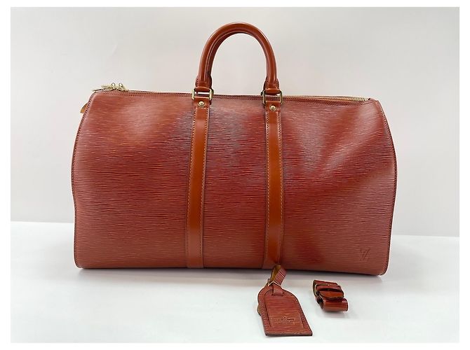 Borsa Louis Vuitton Keepall Boston Marrone - vista 12