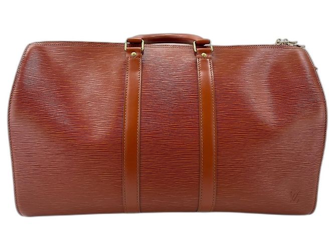 Borsa Louis Vuitton Keepall Boston Marrone - vista 2