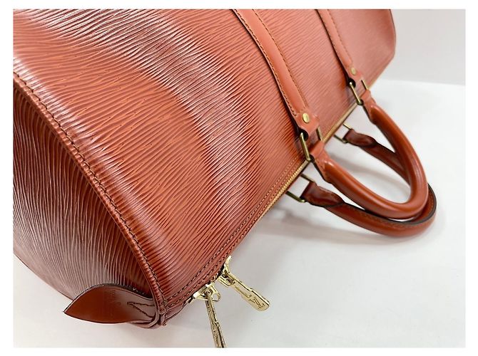 Borsa Louis Vuitton Keepall Boston Marrone - vista 9