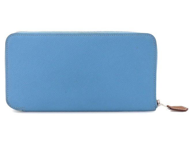 Hermès Hermes Azap Long Silkin Rundgeldbörse Blau - Ansicht 3
