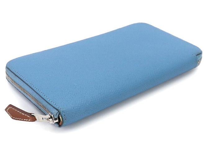 Hermès Hermes Azap Long Silkin Rundgeldbörse Blau - Ansicht 4