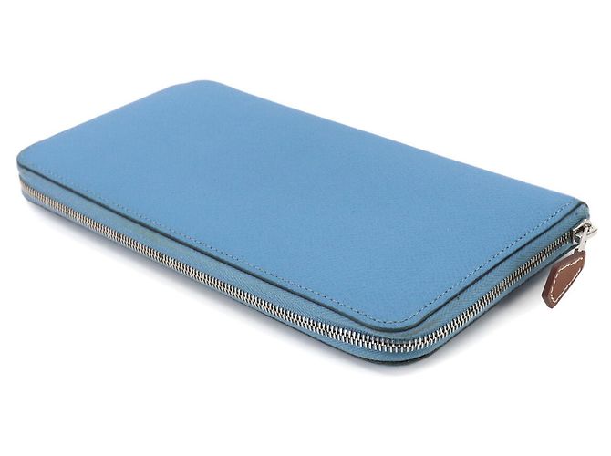 Hermès Hermes Azap Long Silkin Rundgeldbörse Blau - Ansicht 5