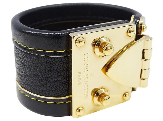 Bracciale charm in pelle nera Louis Vuitton Nero - vista 2