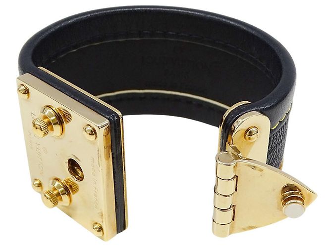 Bracciale charm in pelle nera Louis Vuitton Nero - vista 4