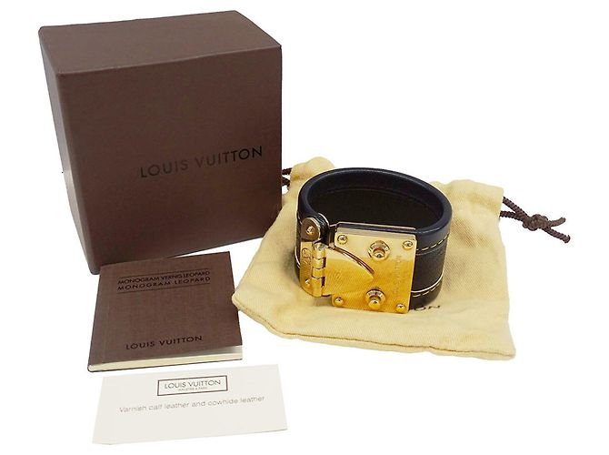 Bracciale charm in pelle nera Louis Vuitton Nero - vista 5