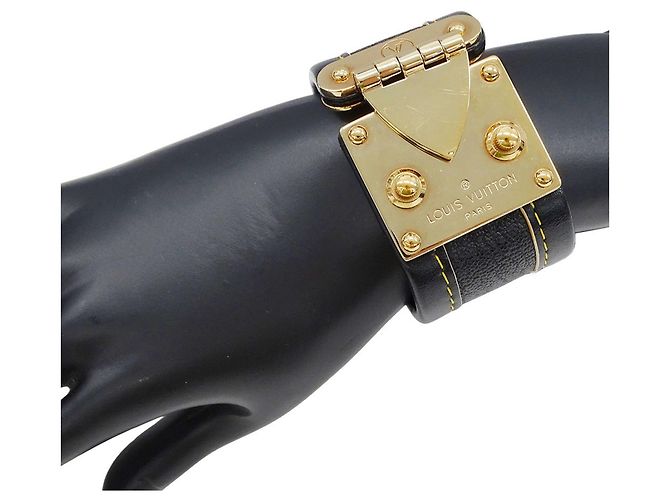 Bracciale charm in pelle nera Louis Vuitton Nero - vista 6