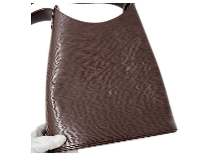 Borsa a mano in pelle Epi Louis Vuitton Marrone Bianco - vista 12