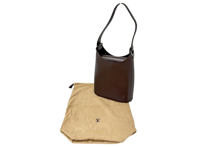 Borsa a mano in pelle Epi Louis Vuitton Marrone Bianco - vista 7