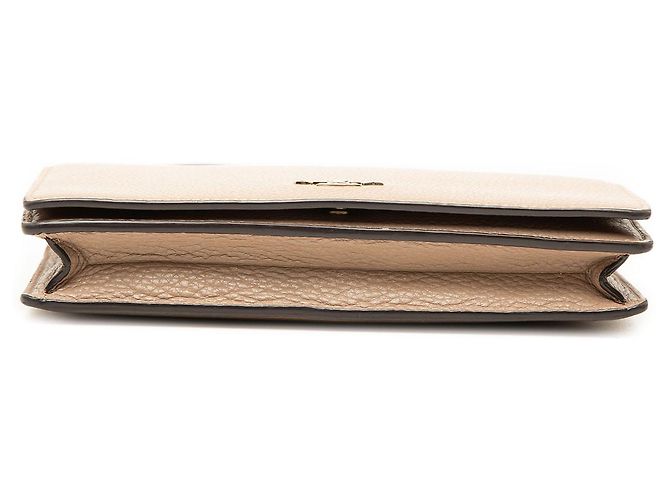 Clutch a tracolla Anna in pelle martellata beige Coach - vista 3