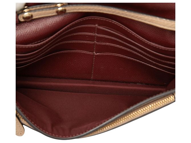 Clutch a tracolla Anna in pelle martellata beige Coach - vista 4