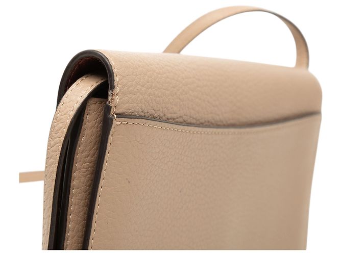 Clutch a tracolla Anna in pelle martellata beige Coach - vista 6