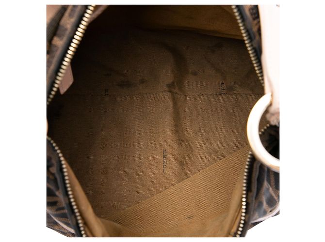 Borsa a tracolla Chef in tela Zucca marrone Fendi - vista 4