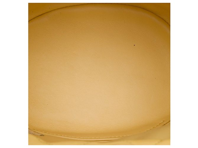Borsa a secchiello Chanel Yellow CC in agnello trapuntato Giallo - vista 4