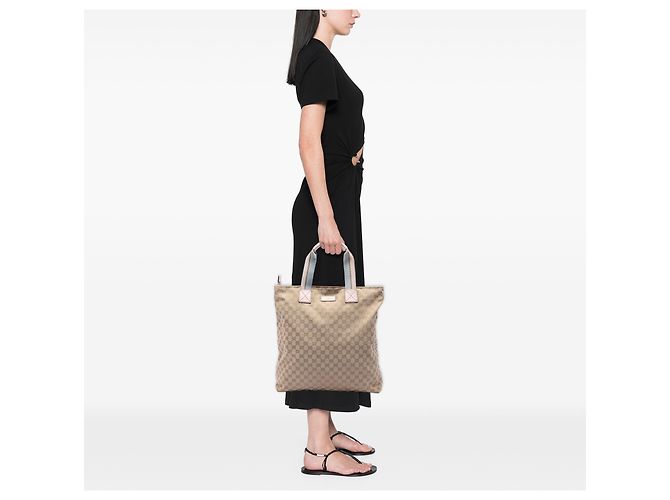 Gucci Beige GG Canvas Web Vertical Tote - Ansicht 7