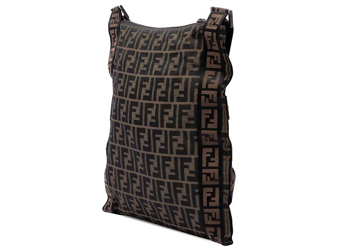 Borsa Messenger Flat Fendi Zucca Canvas FF marrone - Ansicht 2