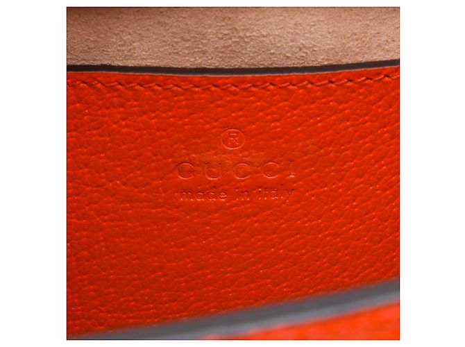 Borsa Diana in pelle di vitello Bamboo piccola arancione Gucci - vista 5