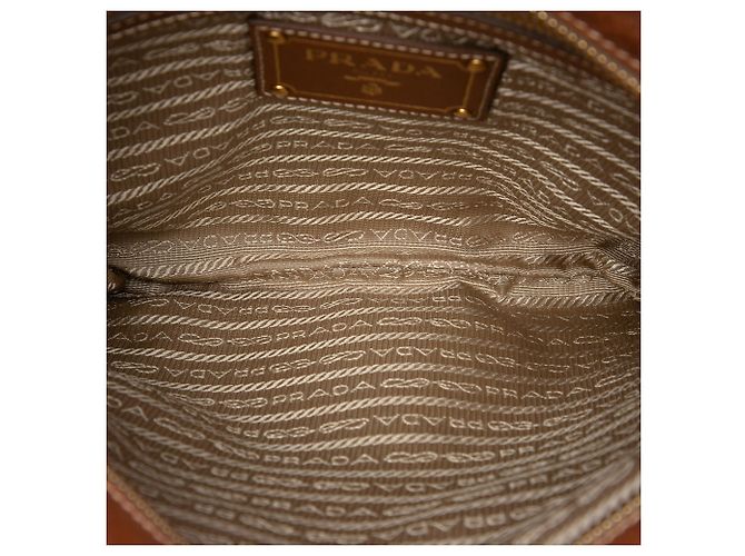 Borsa a tracolla Prada in tela beige Canapa con logo - vista 4