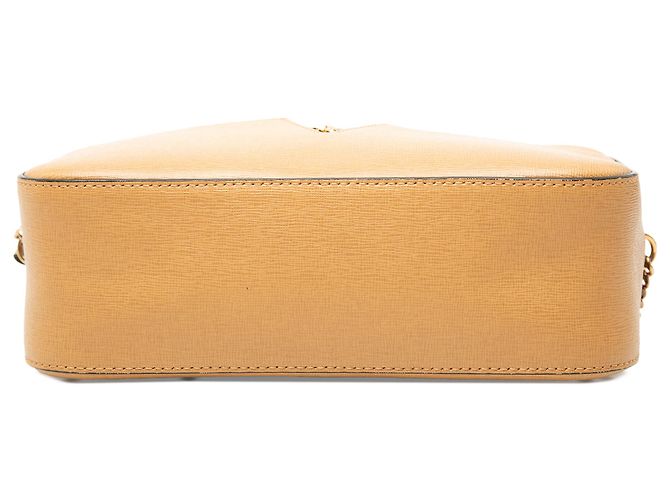Borsa a tracolla Virtus V in pelle di vitello piccola marrone Versace Caramello - vista 3