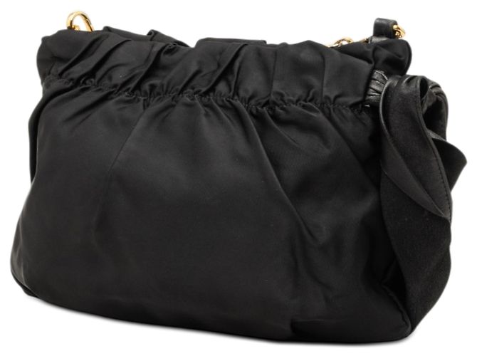 Prada Black Tessuto Canapa Logo Bow Crossbody Nero - vista 2