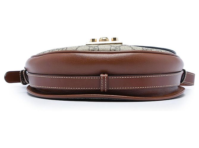 Borsa a tracolla Gucci Beige GG Supreme Saddle Padlock - vista 3