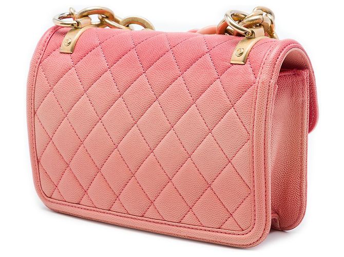 Chanel Pink Small Quilted Caviar Sunset On The Sea Flap Rosa - vista 2