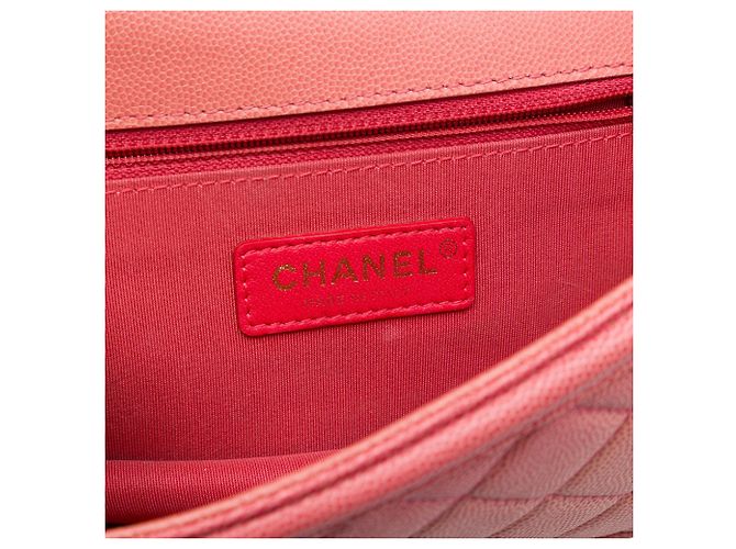 Chanel Pink Small Quilted Caviar Sunset On The Sea Flap Rosa - vista 5
