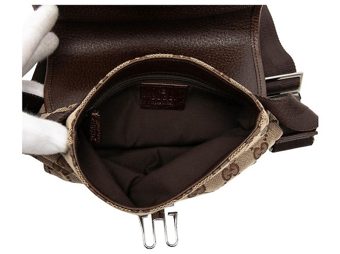 Borsa a tracolla Gucci in tela GG beige - vista 4