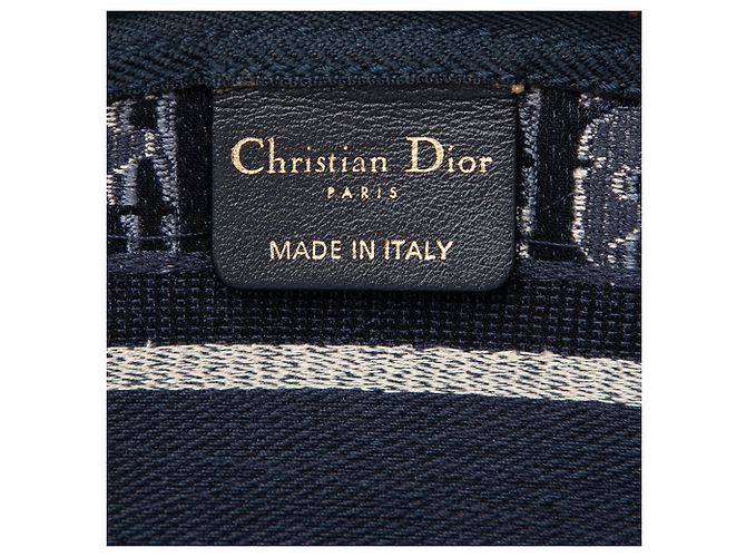 Dior Blue Oblique Besticktes Samt-Kosmetiktäschchen Blau Marineblau - Ansicht 5