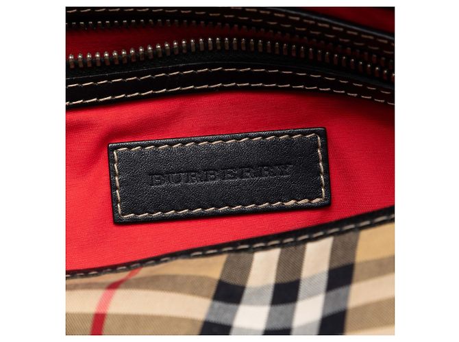 Borsa a tracolla in tela Burberry Beige House Check - vista 5