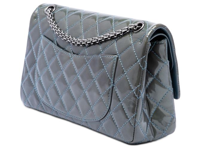 Chanel Green Quilted Patent Reissue 2.55 Double Flap 226 Verde Verde scuro - vista 2