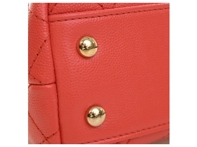 Borsa Chanel Orange Mini Caviar Coco Top Handle Rosso Arancione - vista 10